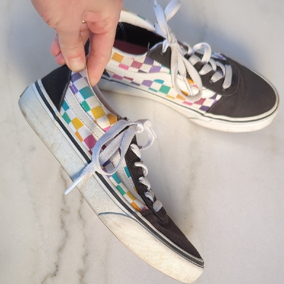 Vans Multicolor Checkered Lace-Up Sneakers Size 3 (Kids) - Picture 5 of 9